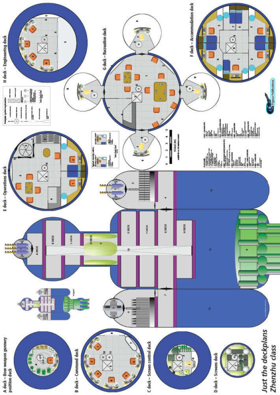 Zhenzhu class gunship ship plans sheet