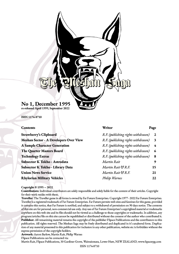 The Meshan Saga issue 1 re-release